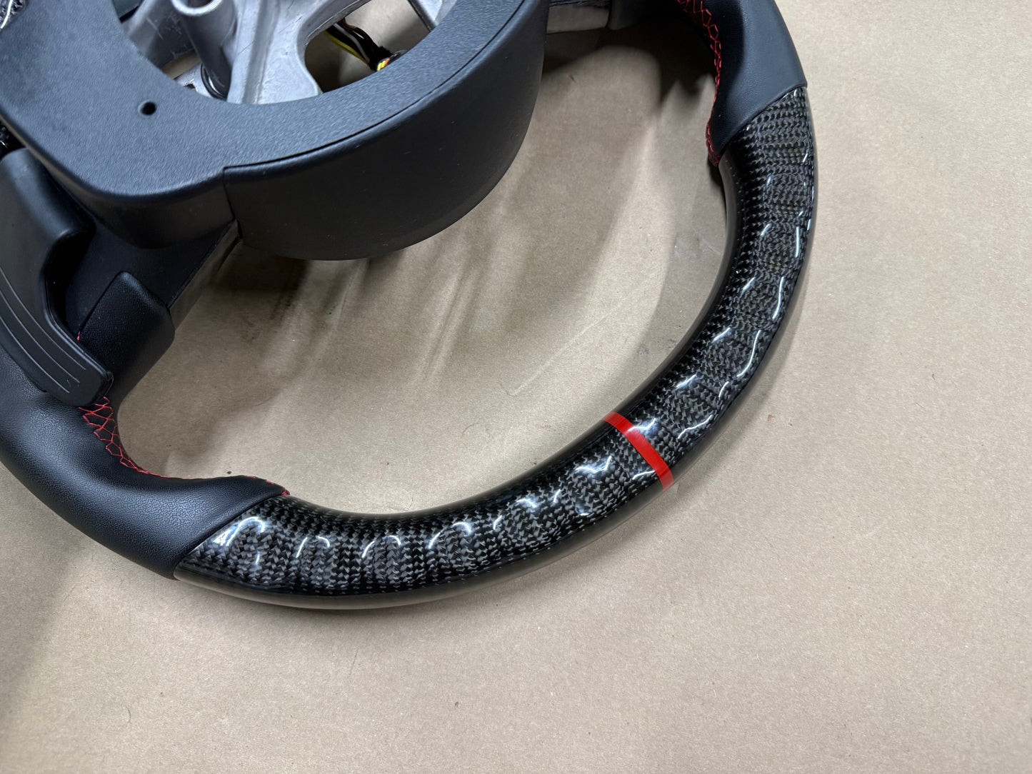 2018-2023 Ford Mustang GT Leather/Carbon Fiber Steering Wheel "Automatic"