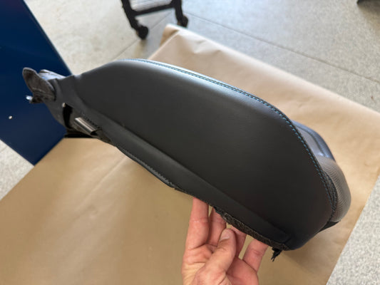 2018-2023 Ford Mustang RH Passenger Side Front Lower Leather Seat Cover "Blue Stitch"