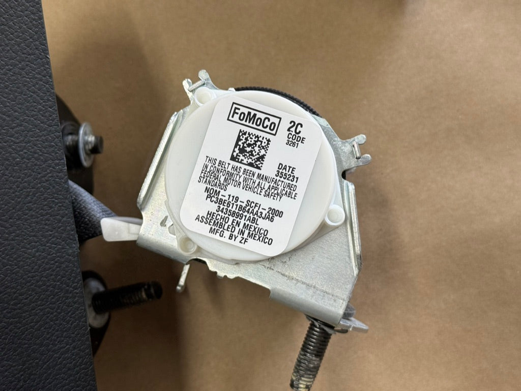 2023-2026 Ford F-250 F-350 Black Rear Center Seat Belt