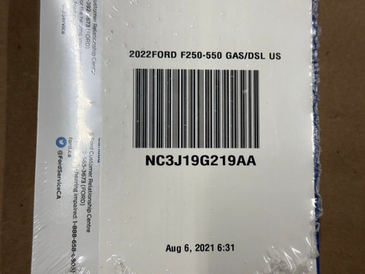 2022 Ford F-250 Supplemental Owners Manual, Guide, And Literature "Sealed"