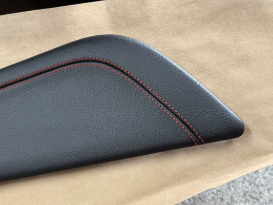 2018-2023 Mustang GT Center Console Top Interior Trim Pieces Leather Red Stitch
