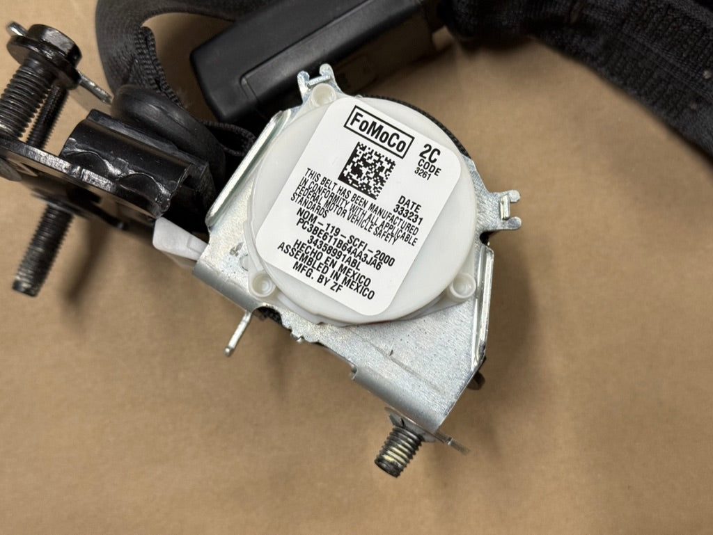 2023-2025 Ford F-250 F-350 Black Rear Center Seat Belt