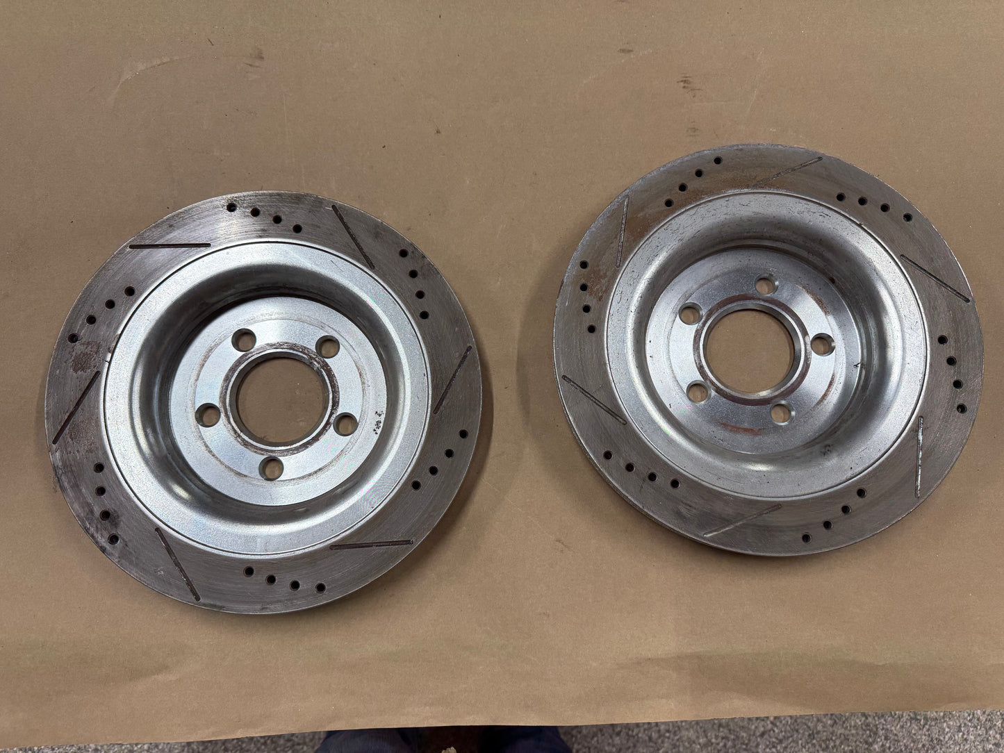 2015-2023 Ford Mustang GT 5.0 Rear Slotted Drilled Rotors 13 inch