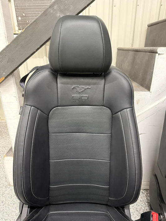 2015-2017 Ford Mustang GT Leather Front Rear Seats Black Heated Cooled