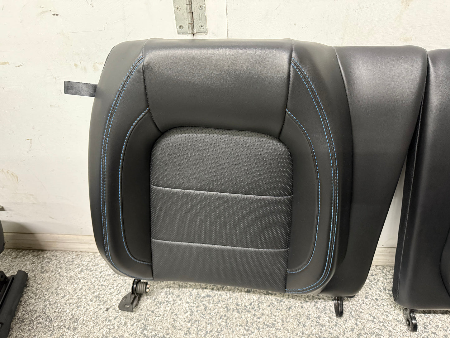 2018-2023 Ford Mustang GT Front Rear Leather Seats Black "Blue Stitch"