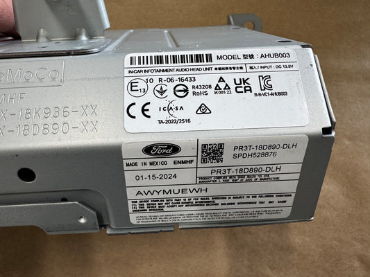 2024-2026 Mustang S650 Ford Radio Head Unit "PR3T-18D890-DLH"