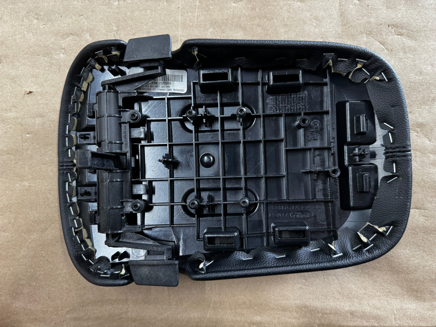 2015-2023 Ford Mustang Center Top Console Lid Armrest Black Stitching - OEM