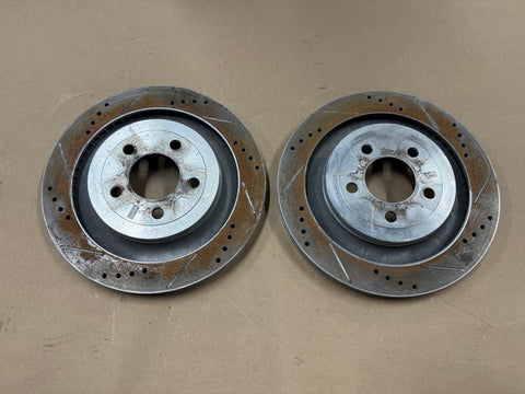 2015-2023 Ford Mustang GT 5.0 Rear Slotted Drilled Rotors 13 inch