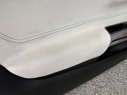 2018-2023 Mustang GT V6 EcoBoost LH RH White Leather Insert Door Panels Pair