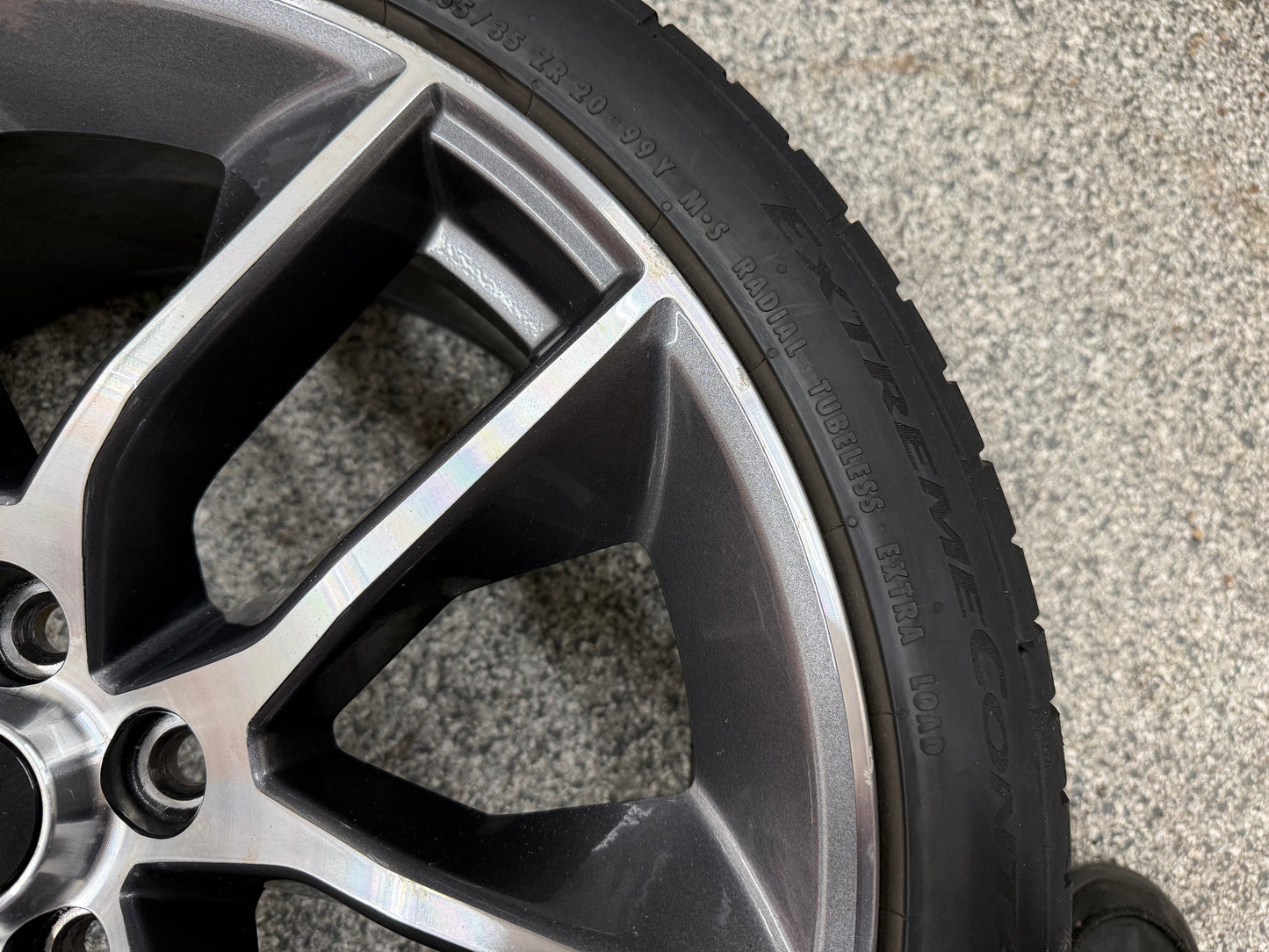 2015-2023 Ford Mustang GT Wheel Rim 20x9" Continental Extreme Contact 265/35/20