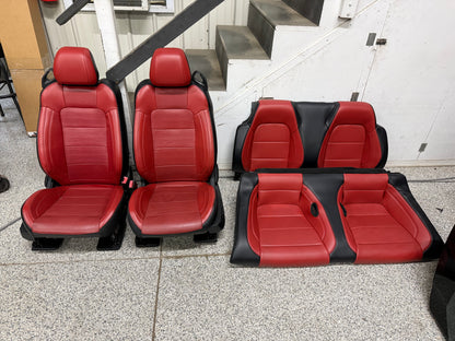 2015-2017 Ford Mustang GT Red/Black Leather Convertible Front & Rear Seats