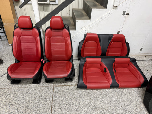 2015-2017 Ford Mustang GT Red/Black Leather Convertible Front & Rear Seats