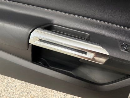 2018-2023 Ford Mustang GT LH Driver Leather Insert Door Panel Grey Stitching