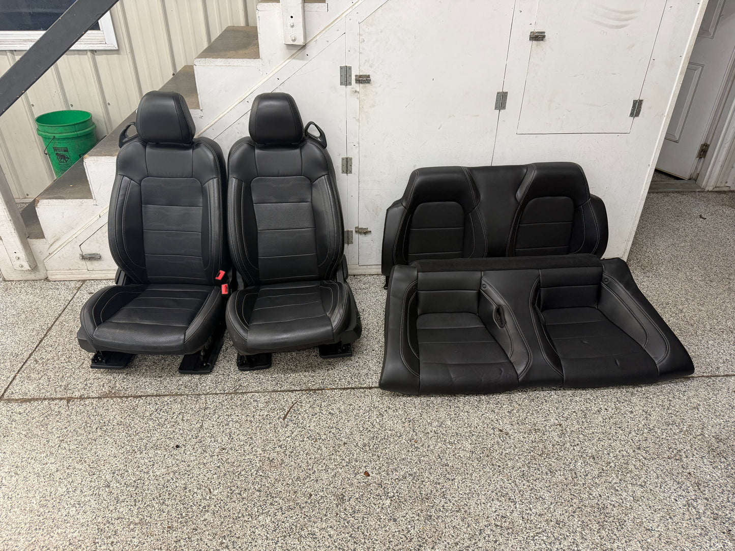 2018-2023 Ford Mustang GT Black Leather Convertible Front & Rear Seats