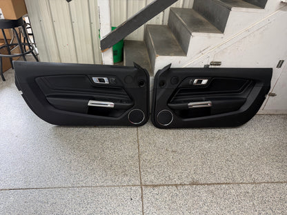2018-2023 Mustang GT V6 EcoBoost LH RH Premium Leather Insert Door Panels Pair