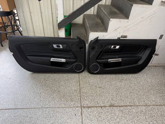 2018-2023 Mustang GT V6 EcoBoost LH RH Premium Leather Insert Door Panels Pair