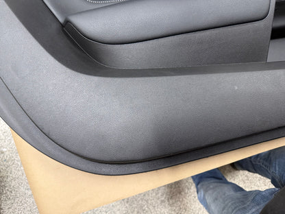 2018-2023 Ford Mustang GT LH Driver Leather Insert Door Panel Grey Stitching