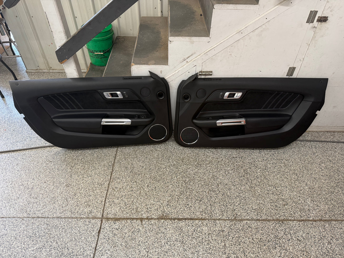 2018-2023 Ford Mustang LH RH Premium Leather/Suede Insert Door Panels Pair
