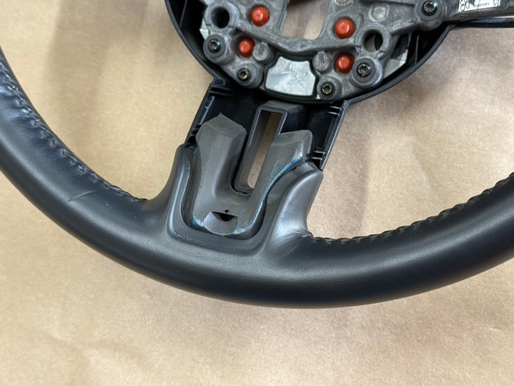 2018-2023 Ford Mustang Bare Leather Steering Wheel Black "Auto"