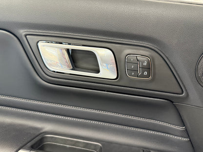 2018-2023 Ford Mustang GT LH Driver Leather Insert Door Panel Grey Stitching