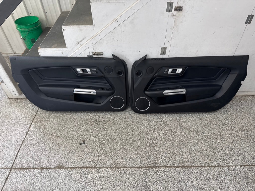 2018-2023 Mustang GT V6 EcoBoost LH RH Premium Leather Insert Door Panels Pair