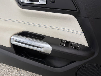 2018-2023 Mustang GT V6 EcoBoost LH RH White Leather Insert Door Panels Pair