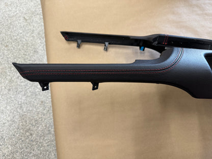 2018-2023 Mustang GT Center Console Top Interior Trim Pieces Leather Red Stitch