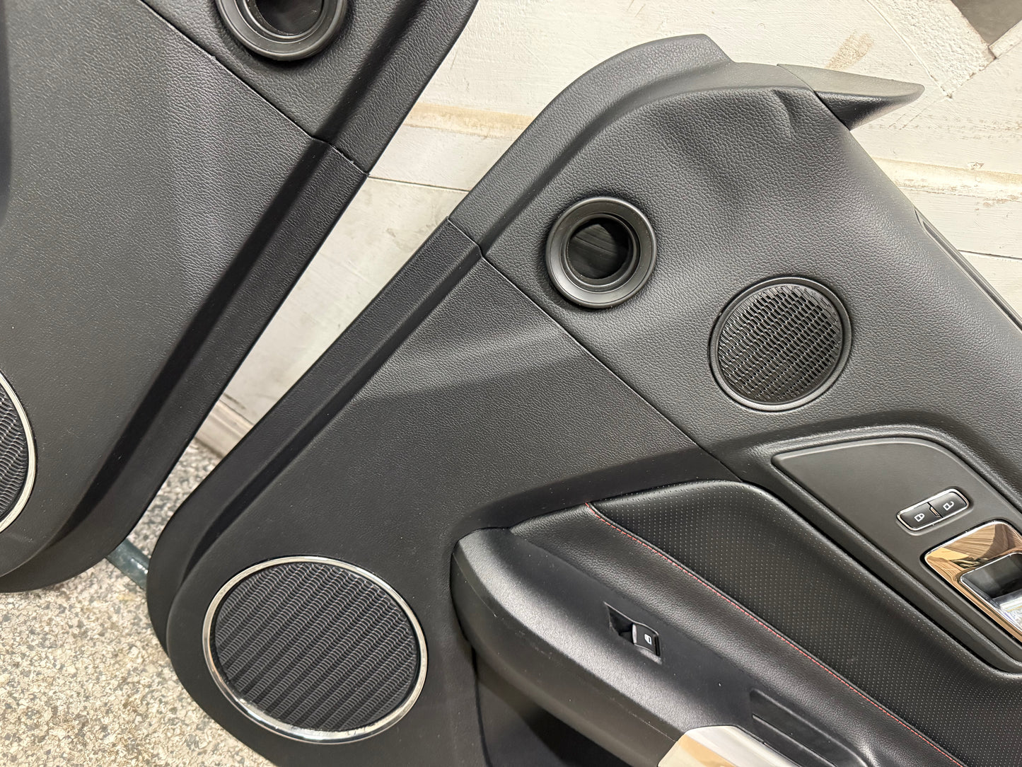 2015-2017 Ford Mustang GT V6 EcoBoost LH RH Leather Insert Door Panels Pair