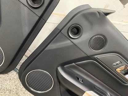2015-2017 Ford Mustang GT V6 EcoBoost LH RH Leather Insert Door Panels Pair