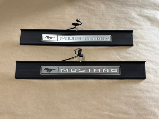 2015-2023 Ford Mustang "My Color" Sill/Scuff Plates Interior Trim Black