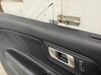2018-2023 Ford Mustang GT LH Driver Leather Insert Door Panel Grey Stitching