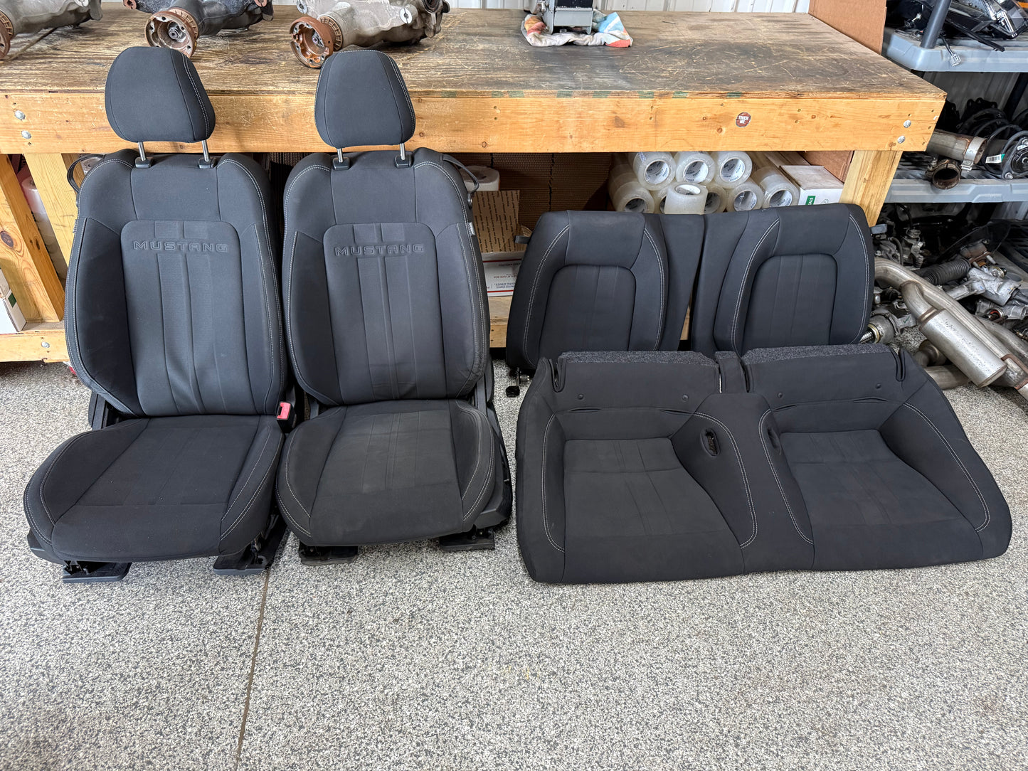 2018-2023 Ford Mustang GT Black Cloth Seats Coupe Front Rear Power Seats