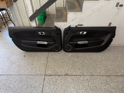 2018-2023 Mustang GT V6 EcoBoost LH RH Premium Leather Insert Door Panels Pair