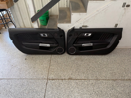 2018-2023 Mustang GT V6 EcoBoost LH RH Premium Leather Insert Door Panels Pair