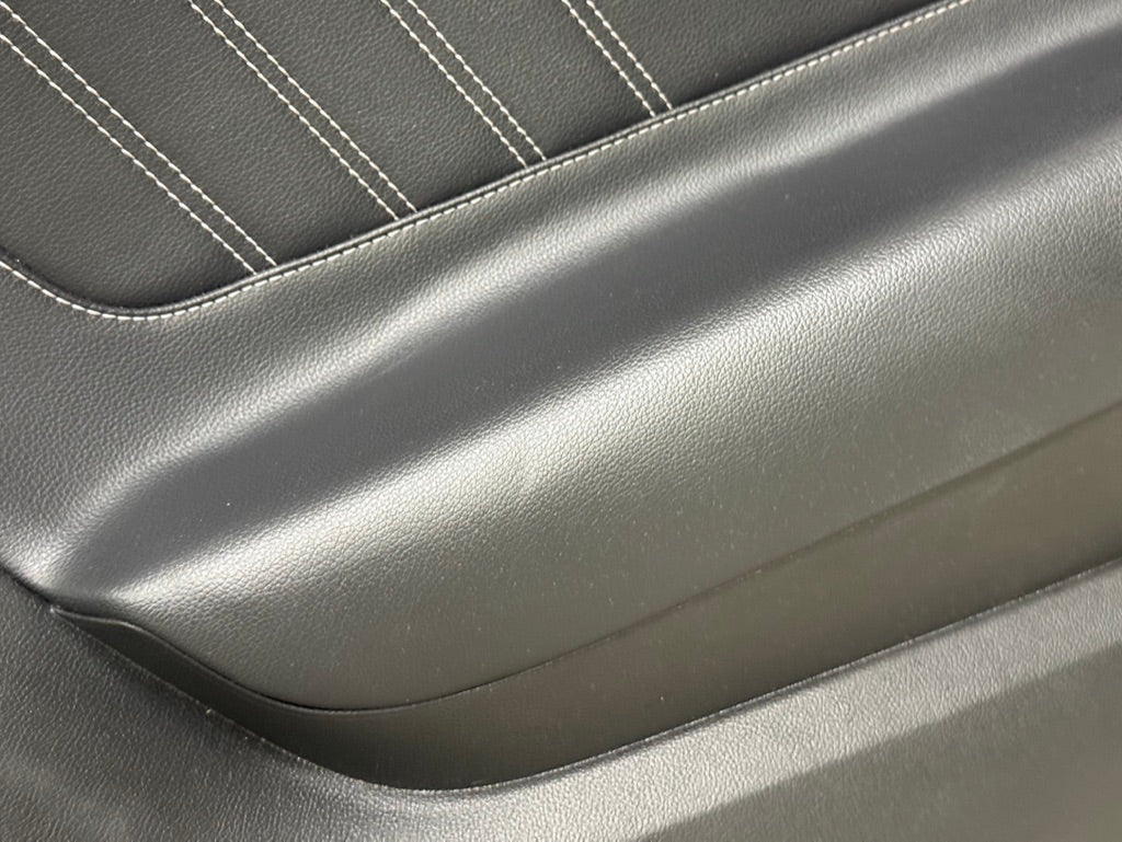 2018-2023 Ford Mustang GT LH Driver Leather Insert Door Panel Grey Stitching