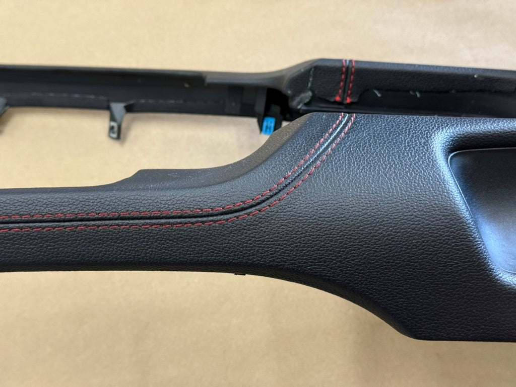 2018-2023 Mustang GT Center Console Top Interior Trim Pieces Leather Red Stitch