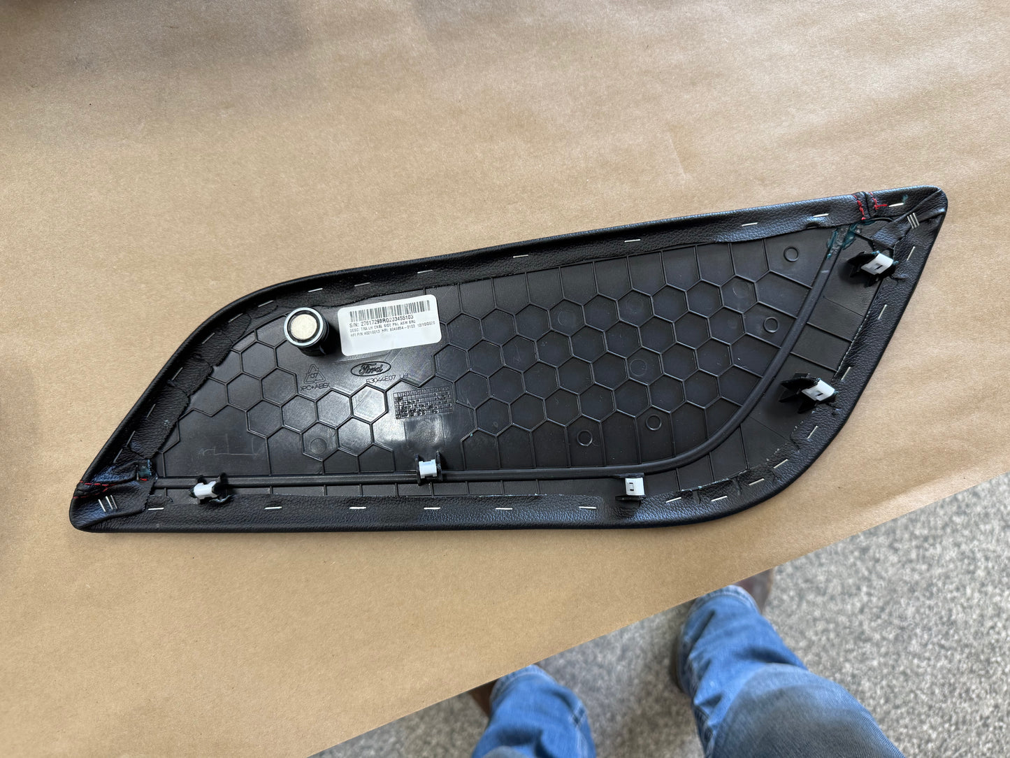 2018-2023 Mustang GT Center Console Top Interior Trim Pieces Leather Red Stitch