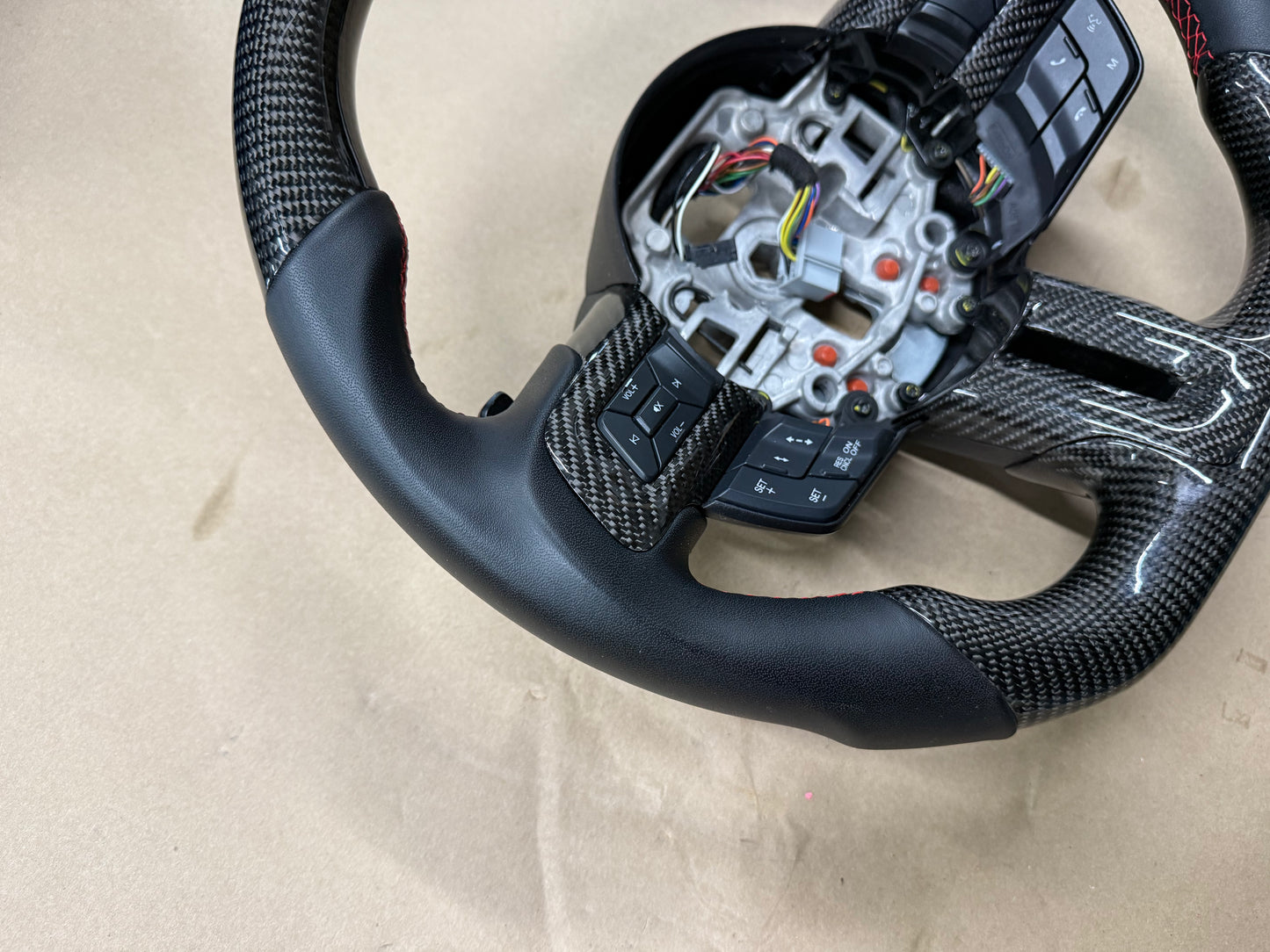 2018-2023 Ford Mustang GT Leather/Carbon Fiber Steering Wheel "Automatic"