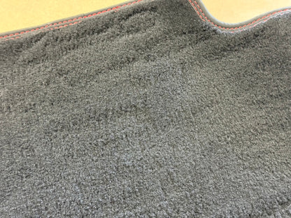 2015-2023 Ford Mustang Black Front Floor Mats Carpet "Red Stitch"