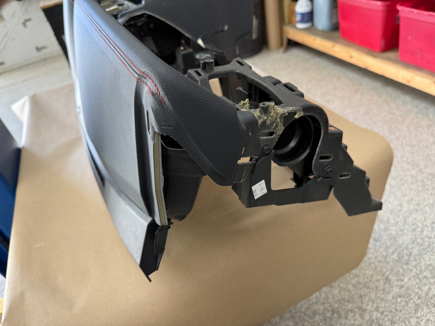 2018-2023 Ford Mustang GT 5.0 Leather Dash Pad Frame "Red Stitch"