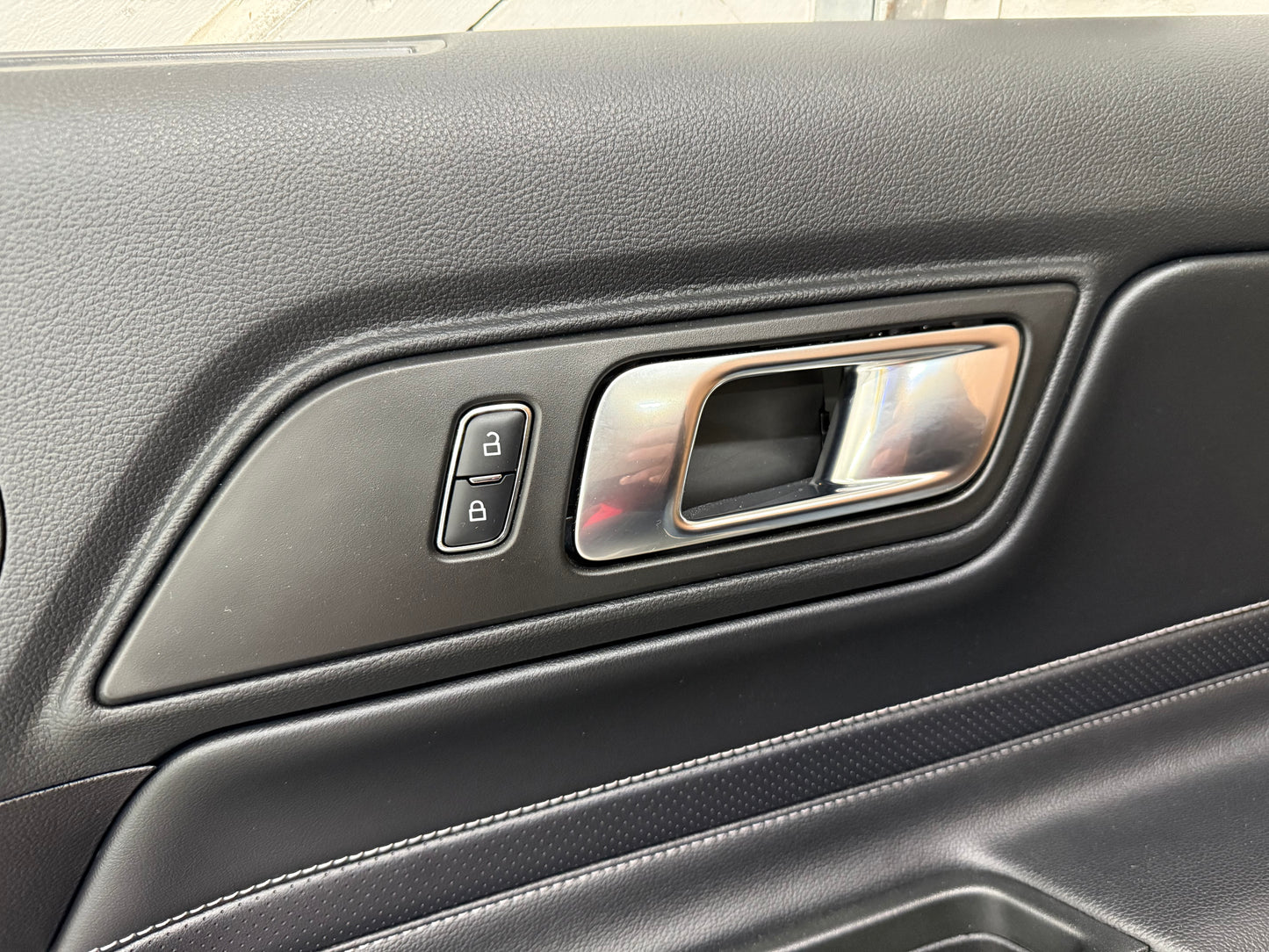 2018-2023 Mustang GT V6 EcoBoost LH RH Premium Leather Insert Door Panels Pair