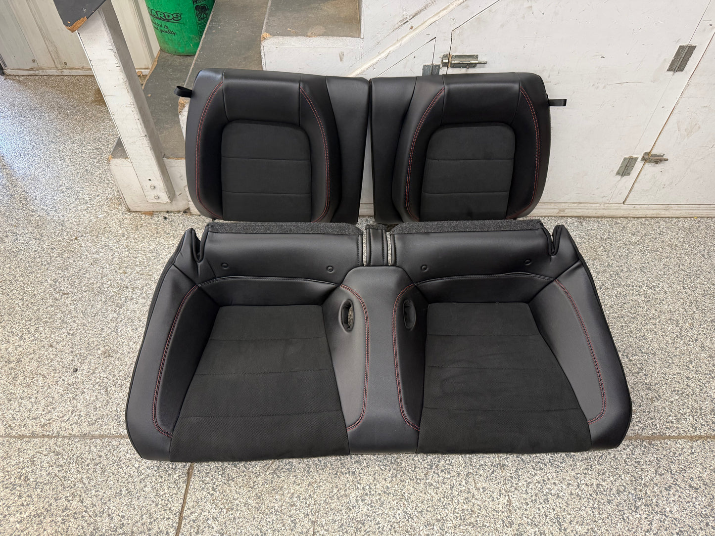 2018-2023 Ford Mustang GT/CS Black Leather/Suede Coupe Rear Seats