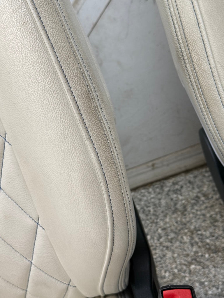 2018-2023 Ford Mustang GT White Aftermarket Leather Coupe Front Rear Power Seats