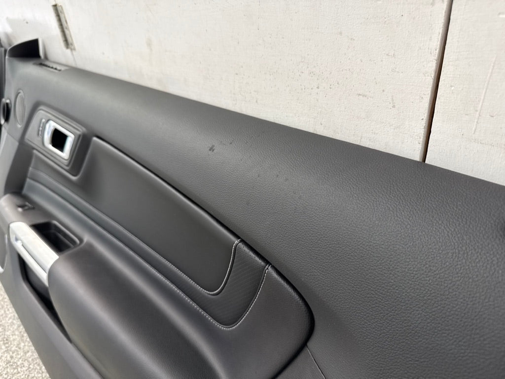 2018-2023 Mustang GT V6 EcoBoost LH RH Premium Leather Insert Door Panels Pair