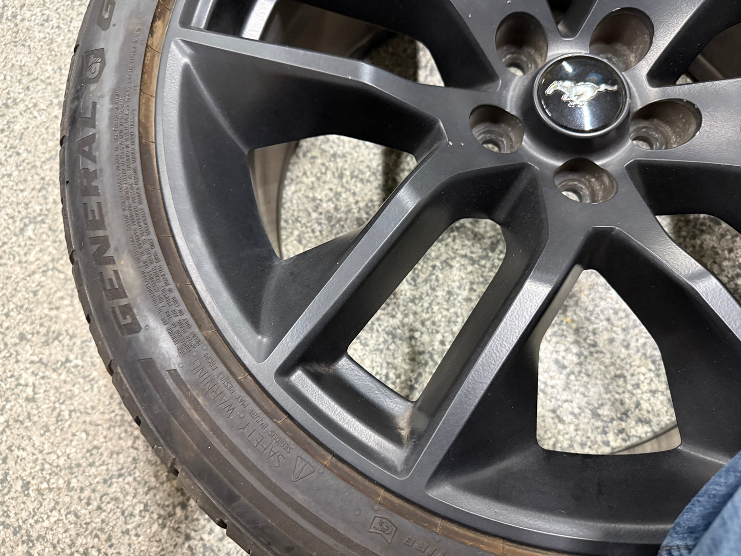 2015-2023 Ford Mustang GT Black Wheel Rim 20x9" General G Max 275/35/20