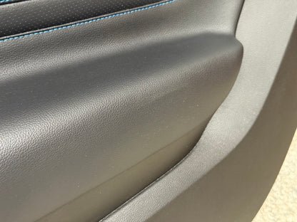 2018-2023 Ford Mustang RH Passenger Leather Insert Door Panel Soft "Blue Stitch"