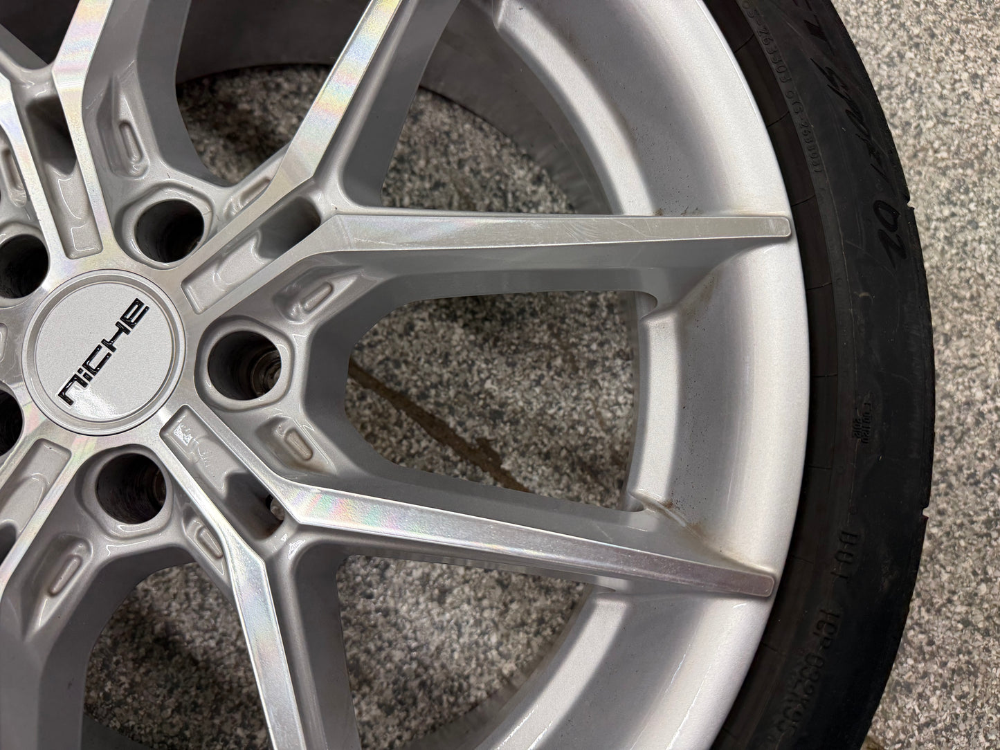 2015-2026 Mustang Niche Prodigy 5 20x9" Silver Wheel/Tire 275/30/20 Continental