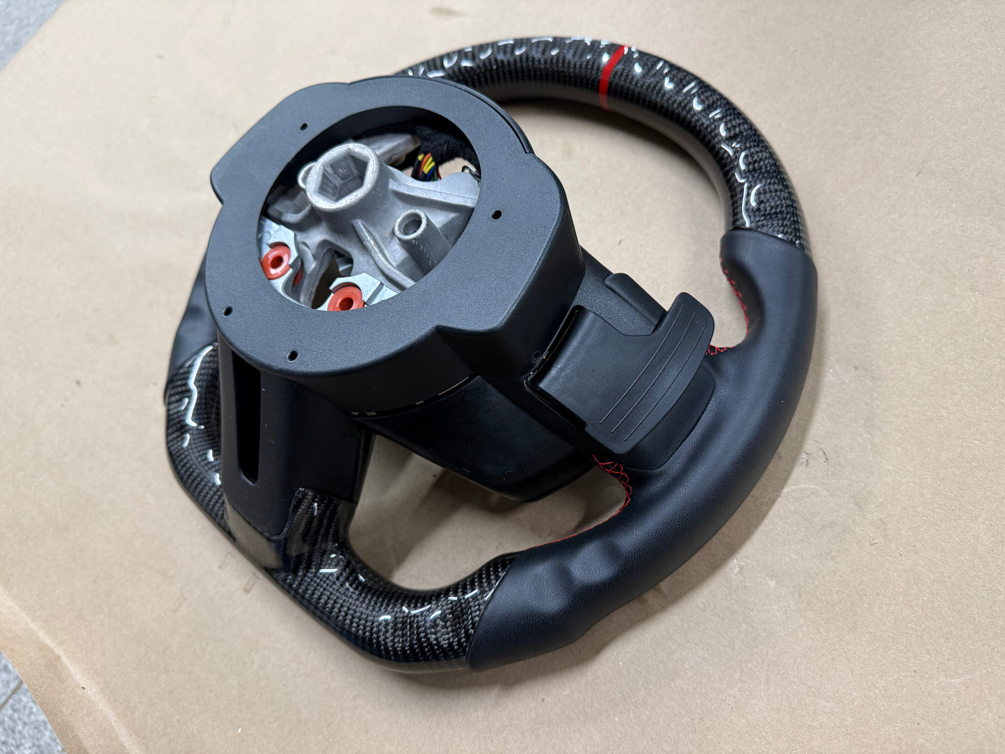 2018-2023 Ford Mustang GT Leather/Carbon Fiber Steering Wheel "Automatic"