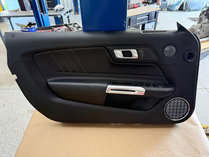 2018-2023 Ford Mustang GT LH Driver Leather Insert Door Panel Grey Stitching