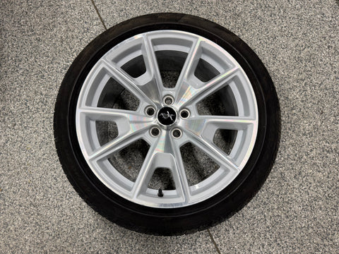 2015-2023 Ford Mustang GT Ice White Wheel Rim 19"x9" Pirelli Tire 255/40/R19